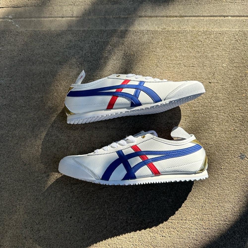 Onitsuka Tiger red, blue, and gold
